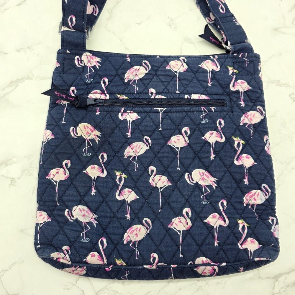 Vera Bradley Crossbody Bag Blue Flamingo Fiesta Quilted Purse and Wallet Hipster - Picture 3 of 16